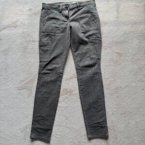 J Crew Citi Fit Size 4 Green Cargo Pants with Side Pockets